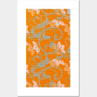 Electric Orange Scroll Tapestry Posters and Art